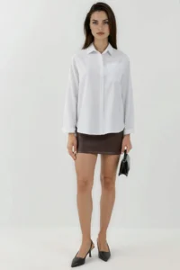 Hiccup Low Waist Mini Skirt in Faux Leather - Image 4