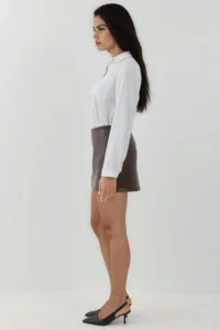 Hiccup Low Waist Mini Skirt in Faux Leather - Image 5
