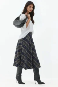 Hiccup A-Form Thick Midi Skirt - Image 3