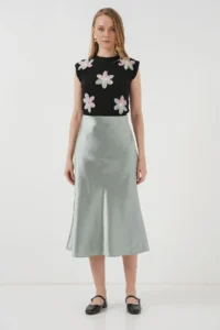 Hiccup BDART Elastik A-Form Kesim Midi Skirt - Image 3