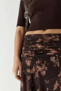 Hiccup Patterned Midi Skirt with Gather Detail - Image 4
