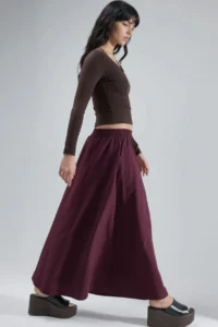 Hiccup BUSEM Pocket Detailed Elastic Midi Skirt - Image 4