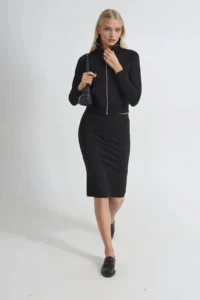 Hiccup BUSEM Flexible Waist Slit Detailed Skirt - Image 2