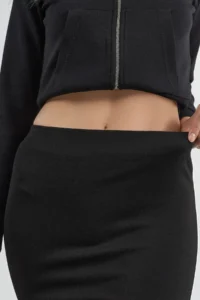 Hiccup BUSEM Flexible Waist Slit Detailed Skirt - Image 6