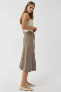 Hiccup BUSEM High Waist Belt Detailed Midi Skirt - Image 2