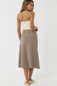 Hiccup BUSEM High Waist Belt Detailed Midi Skirt - Image 3