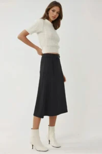 Hiccup BUSEM High Waist Belt Detailed Midi Skirt - Image 2