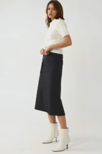 Hiccup BUSEM High Waist Belt Detailed Midi Skirt - Image 4