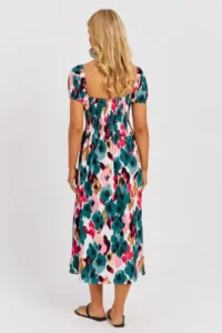 Cool & Sexy Women Green Gipelli Patterned Midi Dress - Image 7