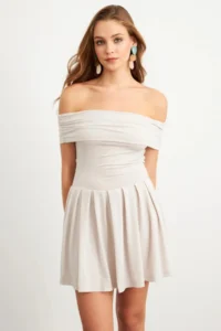 Cool & Sexy Women Stone Madonna Collar Midi Dress