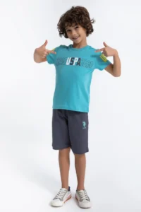 US Polo Assn. U.s. Polo Shirt Assn Boys' Navy Blue Bermuda Set - Image 3