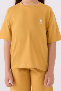 US Polo Assn. U.s. Polo Shirt Assn Girls' Yellow Bermuda Set - Image 4