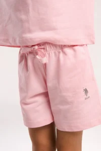 US Polo Assn. U.s. Polo Shirt Assn Girls' Cream Shorts Set - Image 4