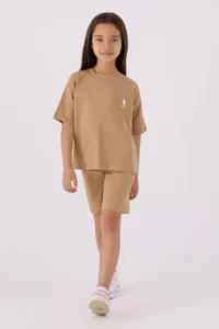 US Polo Assn. U.s. Polo Shirt Assn Girls' Burgundy Bermuda Set
