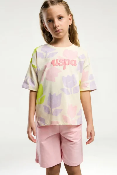 US Polo Assn. Girls' Pink Bermuda Set
