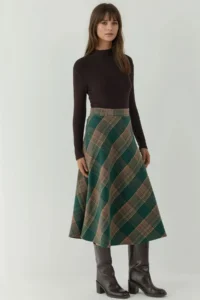 Hiccup A-Form Thick Midi Skirt - Image 2