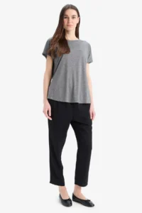DeFacto Anthracite Women T-Shirt E9333AX/AR53 - Image 2
