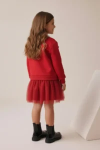 Minipodyum Velvet with bow Tulle Girls' Dress - Image 2