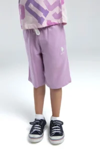 US Polo Assn. U.s. Polo Shirt Assn Girls' Purple Bermuda Set - Image 4