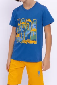 US Polo Assn. U.s. Polo Shirt Assn Boys' Blue Bermuda Set - Image 4
