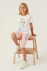 US Polo Assn. FROZEN Girls' Capri Set - Cream - Image 3