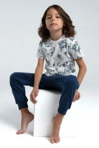 US Polo Assn. RolyPoly Boys' White Short Sleeve Pajamas Set - Image 2