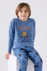 US Polo Assn. Rolypoly Boys' Blue Long Sleeve Pajamas Set - Image 2