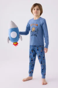 US Polo Assn. Rolypoly Boys' Blue Long Sleeve Pajamas Set - Image 3