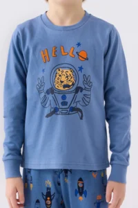 US Polo Assn. Rolypoly Boys' Blue Long Sleeve Pajamas Set - Image 4