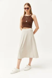 Olalook Women's Stone Waist Elastic Flowy Twist Skirt - Image 4