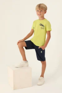 US Polo Assn. U.s. Polo Shirt Assn Boys' Green Bermuda Set - Image 3