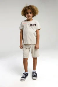 US Polo Assn. BASE. Polo Assn Kids Top and Bottom Set – Monogram Patterned and Elegant Style - Image 4