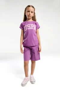US Polo Assn. BASE. Polo Assn Girls' USPA Patterned, Bermuda Set - Image 2