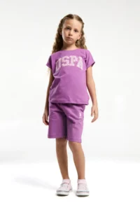 US Polo Assn. BASE. Polo Assn Girls' USPA Patterned, Bermuda Set - Image 3