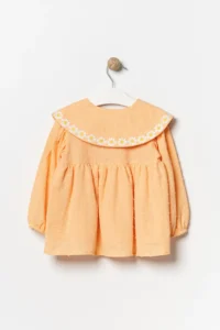Minipodyum Girl's Dress Muslin Baby Collar with Bag Eid Dress - Image 5