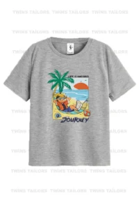 twins tailors Summer Themed 3-Pack Unisex Black-Grey-Sax Blue Children's T-Shirt/T-Shirt - Image 3