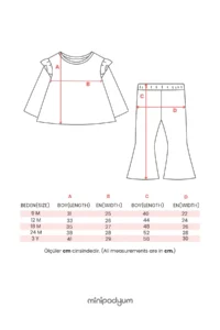 Minipodyum Baby Girl Top and Bottom Set with Frilled Shoulder Bandana and Floral Printed Tights - Image 8