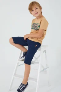 US Polo Assn. Boy, Licensed, Uspa, Mustard T-shirt Shorts Set