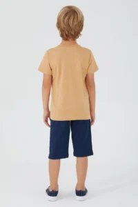US Polo Assn. Boy, Licensed, Uspa, Mustard T-shirt Shorts Set - Image 4