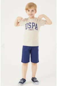 US Polo Assn. Boy, Licensed, Uspa Written, 100% Cotton, T-shirt Bermuda Set - Image 3