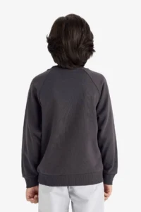 DeFacto Crew Neck Basic Plain School Sweatshirt Boy - Image 5
