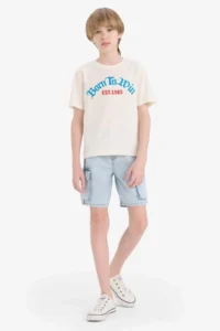 DeFacto Crew Neck Printed Short Sleeve T-Shirt Boy - Image 2