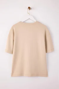 TRENDYOLMİLLA Stone Oversized/Wide Pattern Drop Sleeve Short Sleeve LONG Soft Touch Knitting T-Shirt - Image 6