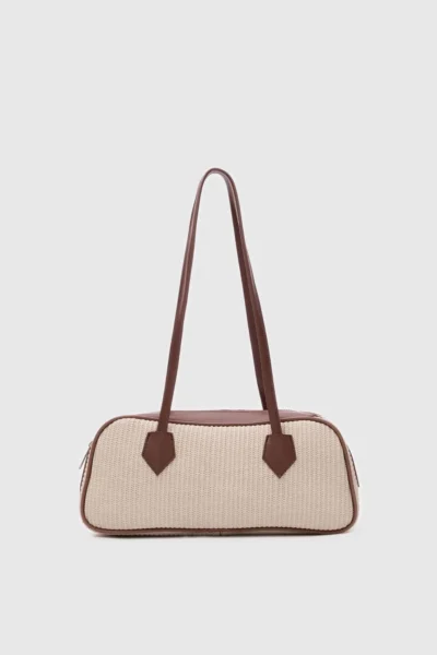 Shule Bags Boheme Wicker Baget Bag Cream