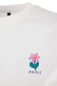 TRENDYOLMİLLA Ecru Regular/Normal Pattern Short Sleeve Embroidered Tok 100% Cotton Knitting T-Shirt - Image 6