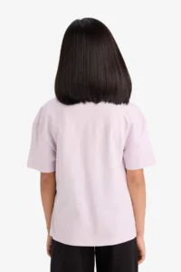 DeFacto Relax Fit Crew Neck Back Printed Short Sleeve T-Shirt Girl Child - Image 6