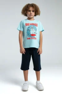 US Polo Assn. Rolypoly Boys' Blue Capri Set