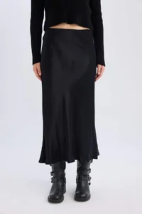 DeFacto A Cut Normal Waist Satin Maxi Skirt - Image 4