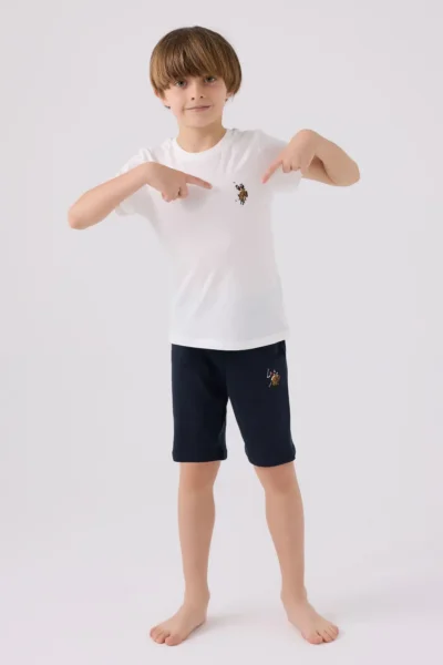 US Polo Assn. U.s. Polo Shirt Assn Boys' White Bermuda Set