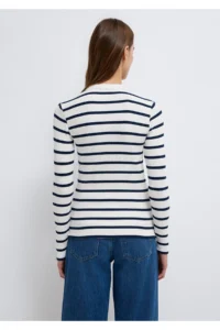 Mavi Button Detailed Striped T-Shirt Fitted -86625 - Image 6